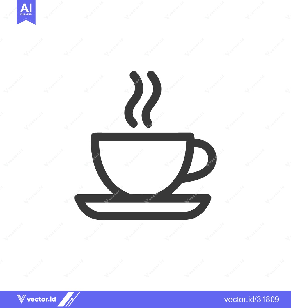 Premium Vector dari Minimalist Coffee Cup Icon with Steam on White Background
