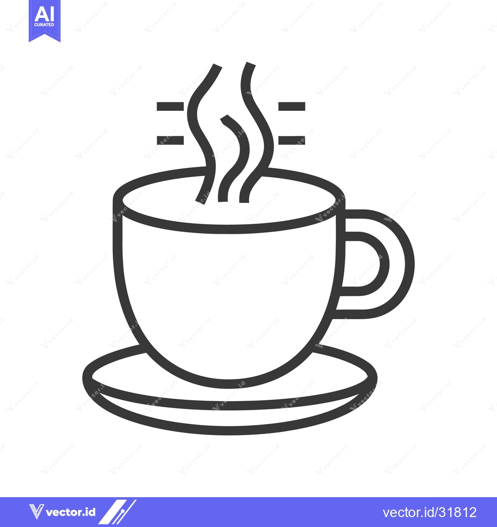 Premium Vector of A simple black and white illustration of a hot drink cup