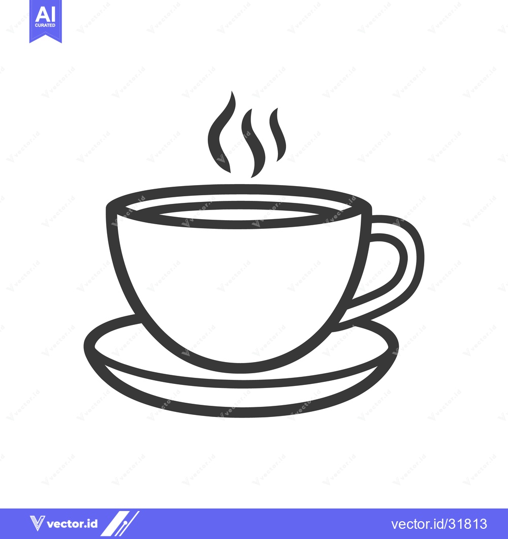 Premium Vector dari A simple black and white drawing of a coffee cup