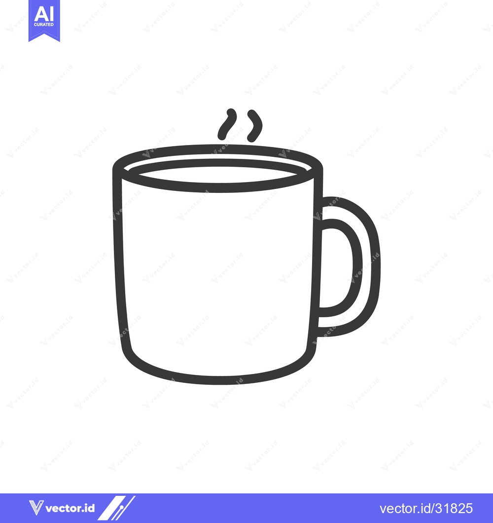 Premium Vector of A simple line drawing illustration of a warm beverage mug