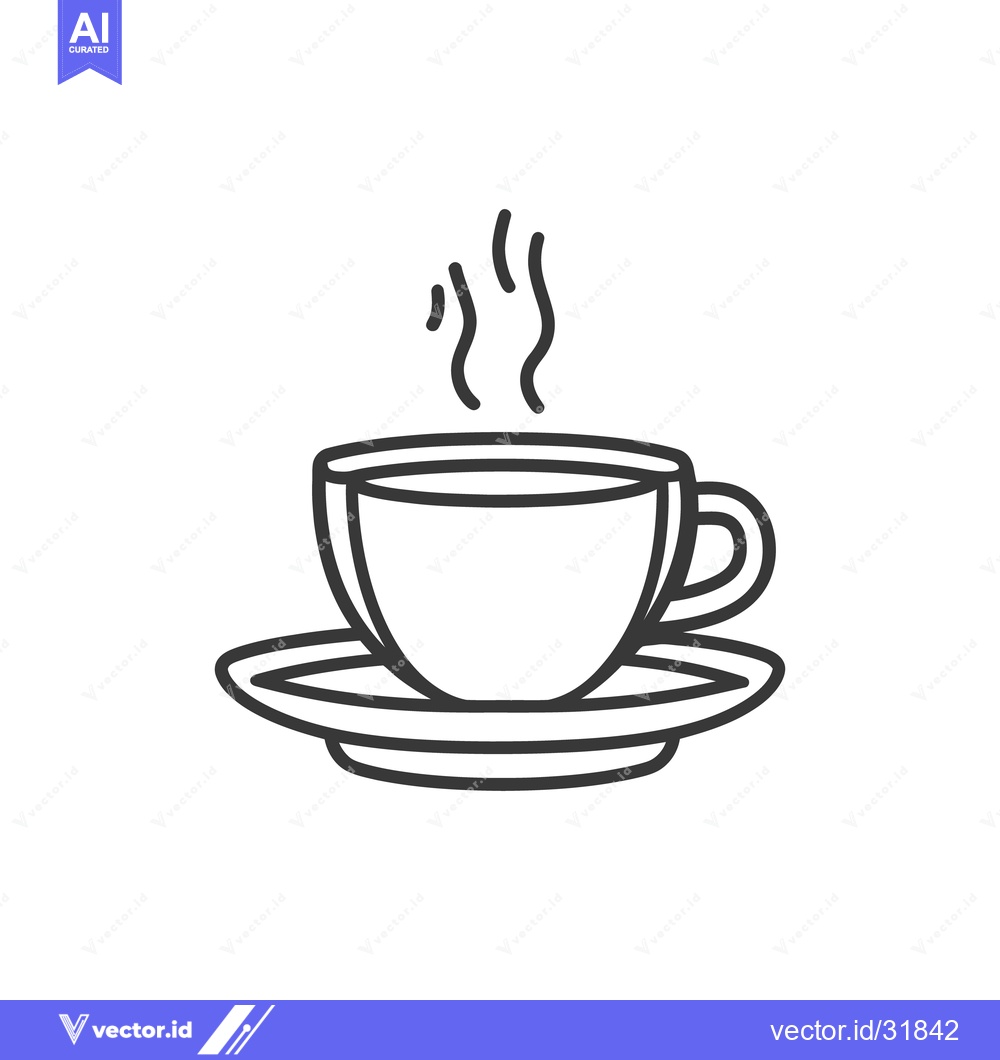 Premium Vector dari A simple line drawing of a coffee cup with steam