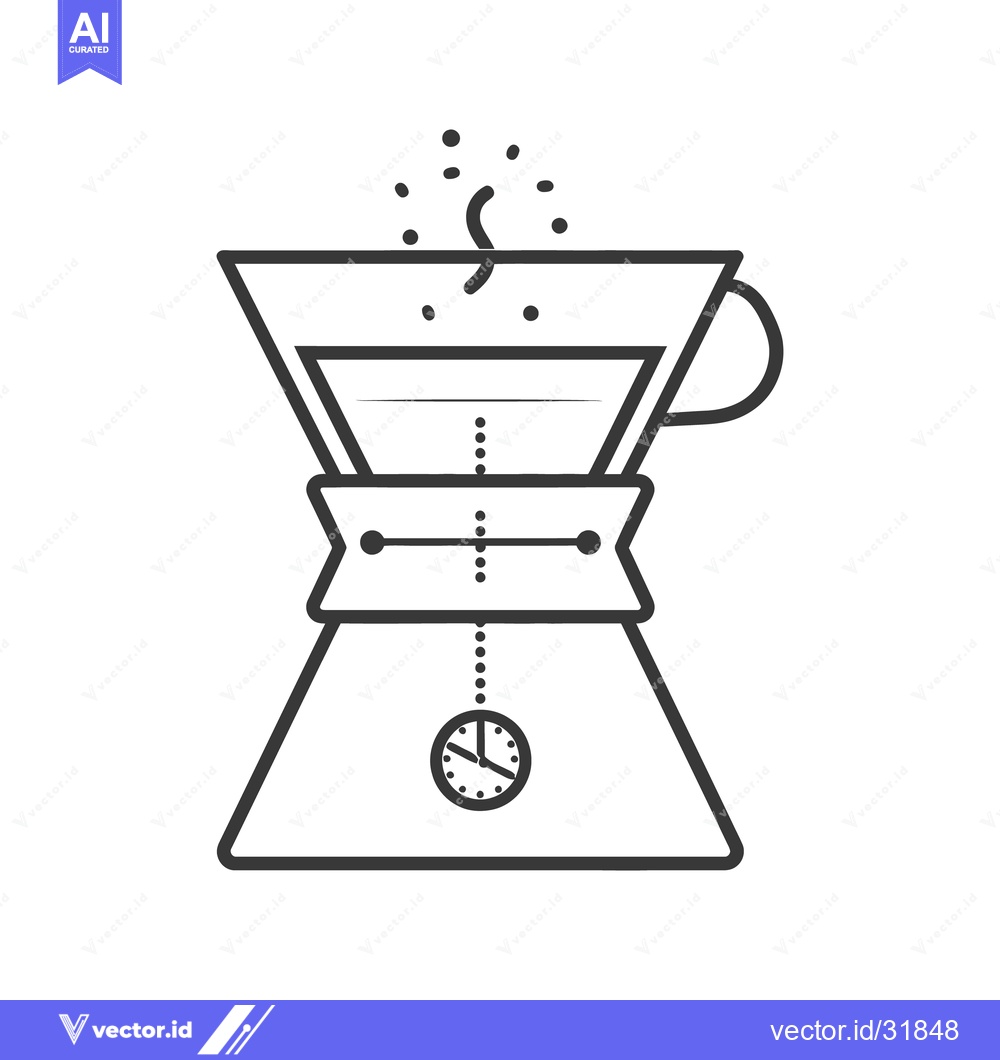 Premium Vector dari A Simple Illustration Depicting Manual Coffee Brewing Process