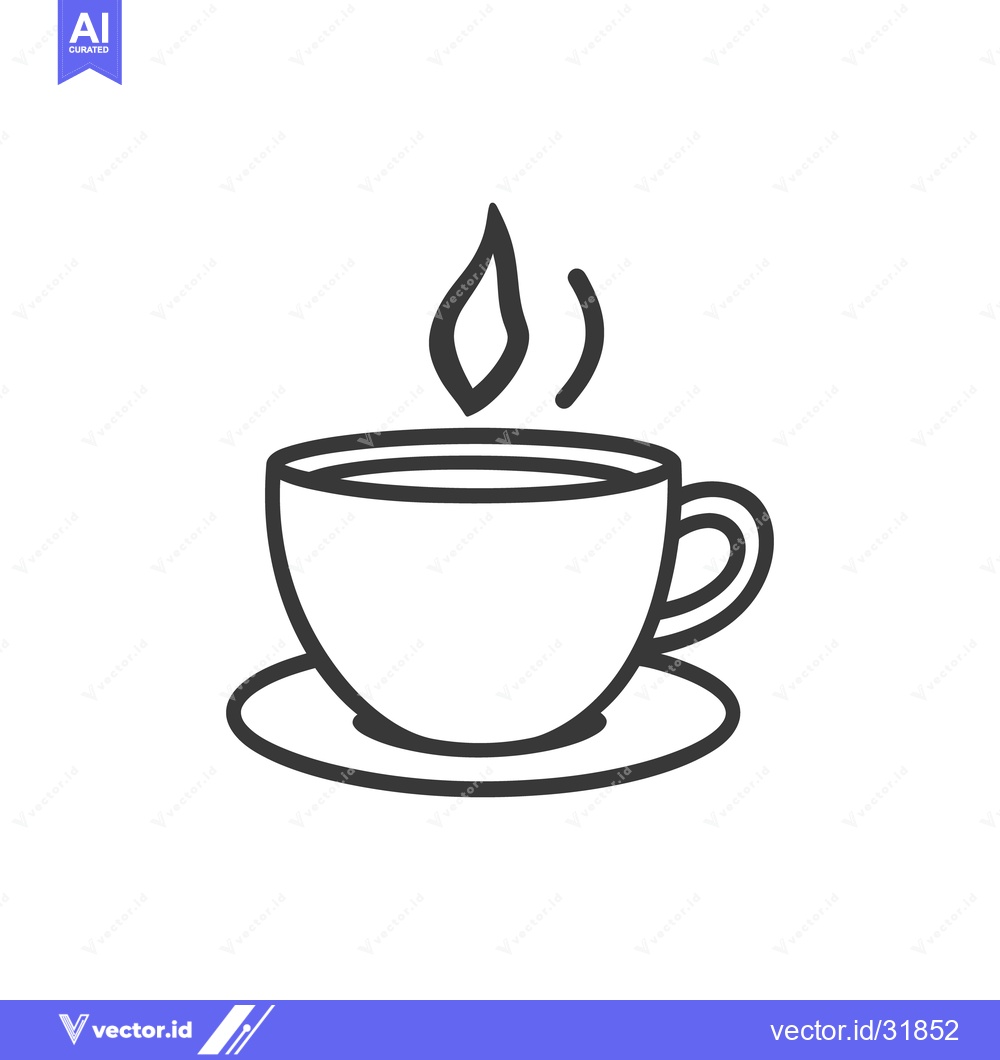 Premium Vector dari A drawing of a cup of hot beverage on a saucer