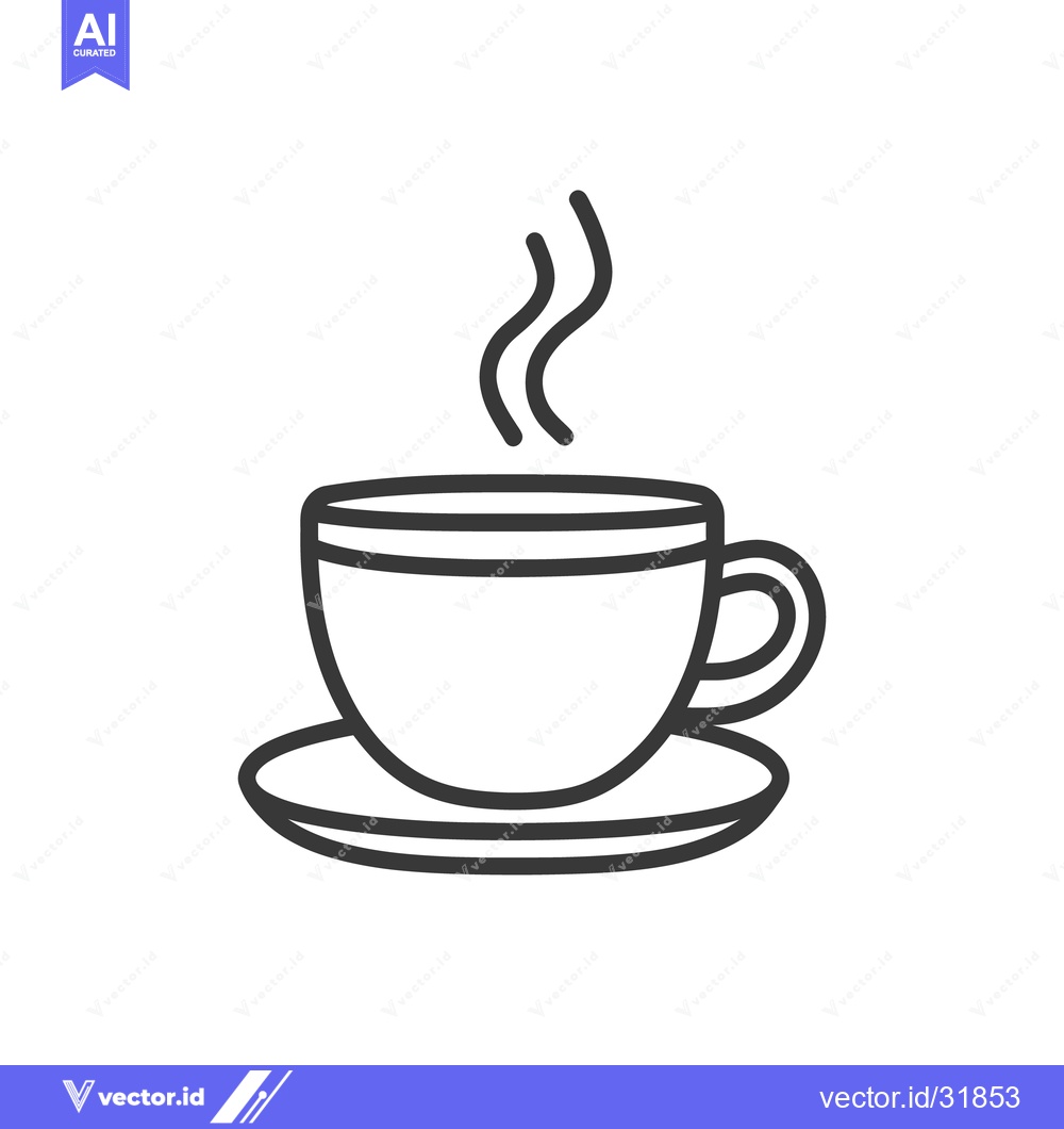 Premium Vector dari A steaming cup of beverage resting on a small saucer