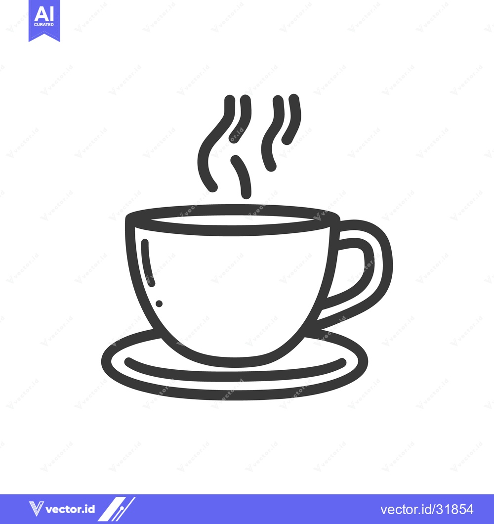 Premium Vector dari A steaming cup of liquid sits on a small round saucer
