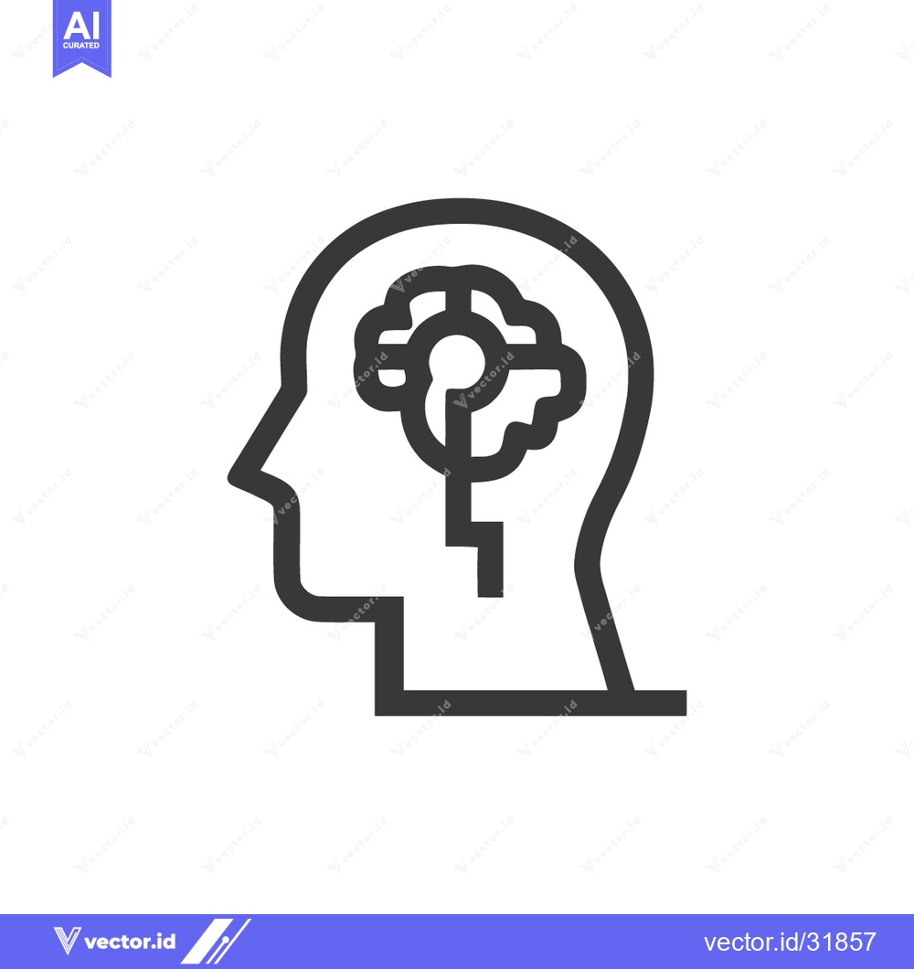 Premium Vector dari Head Profile with Brain and Key: Solution, Intelligence, and Mental He