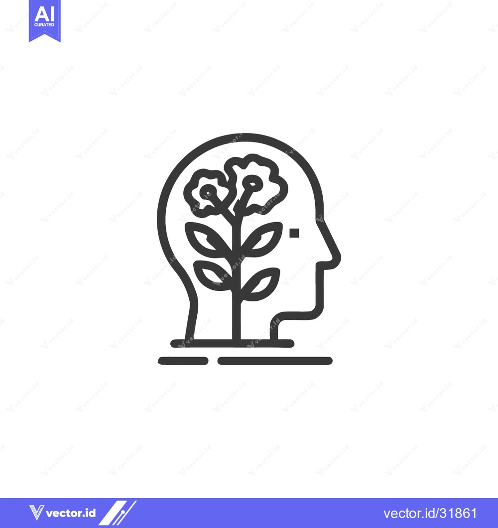 Premium Vector dari Mind Bloom: Conceptual Outline of Growth and Mental Cultivation