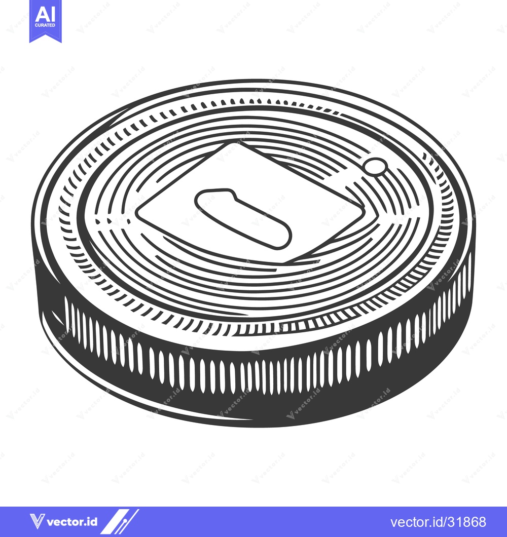 Premium Vector dari Detailed black and white illustration of a metal can lid
