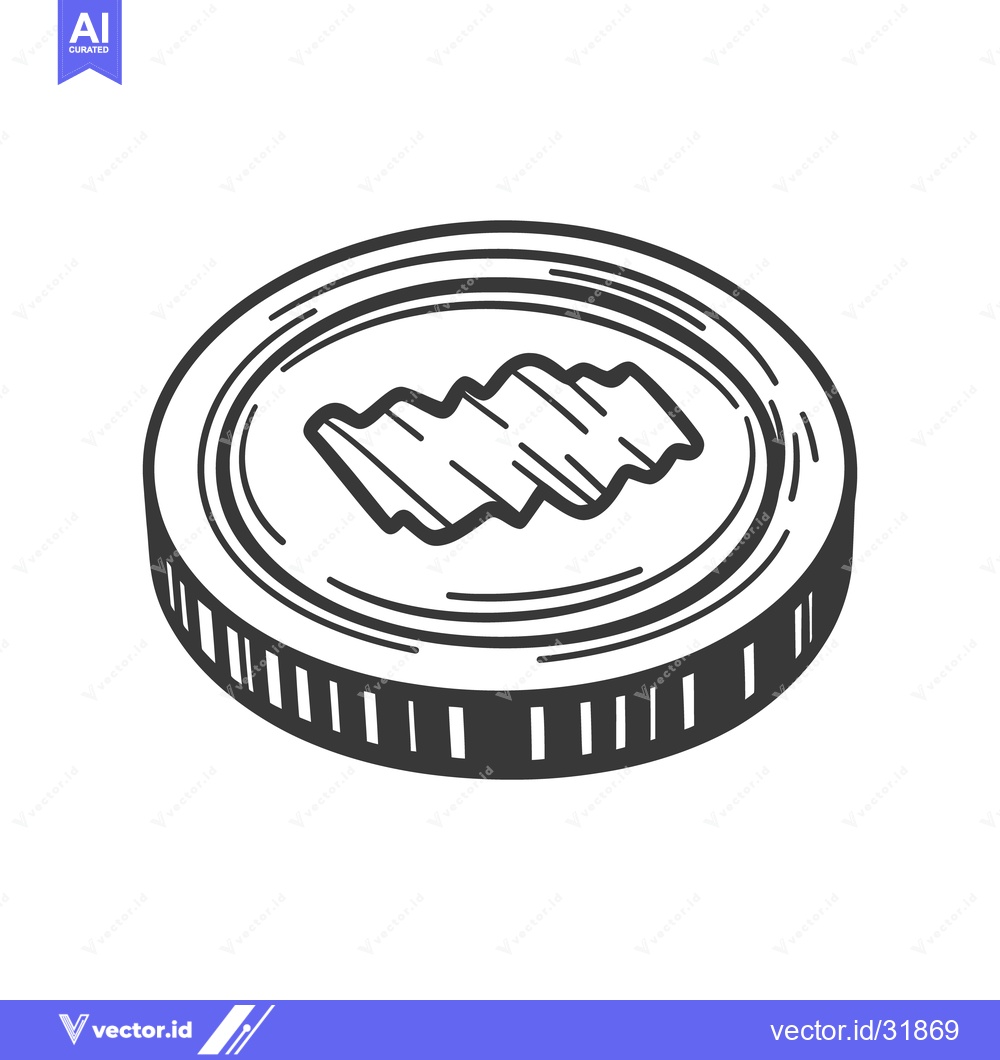 Premium Vector of A graphic depiction of a round coin with patterned design