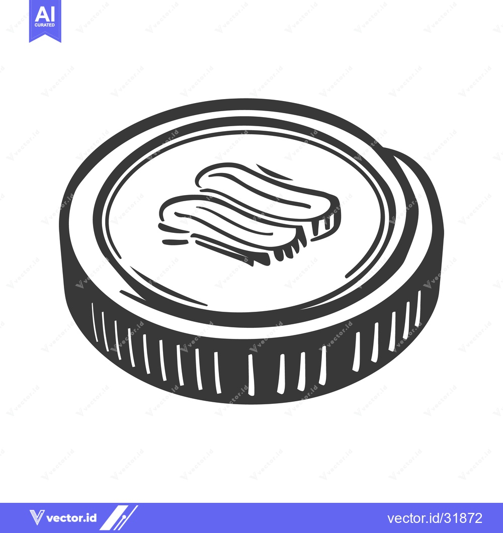 Premium Vector of A coin with an abstract icon rendered in simple lines
