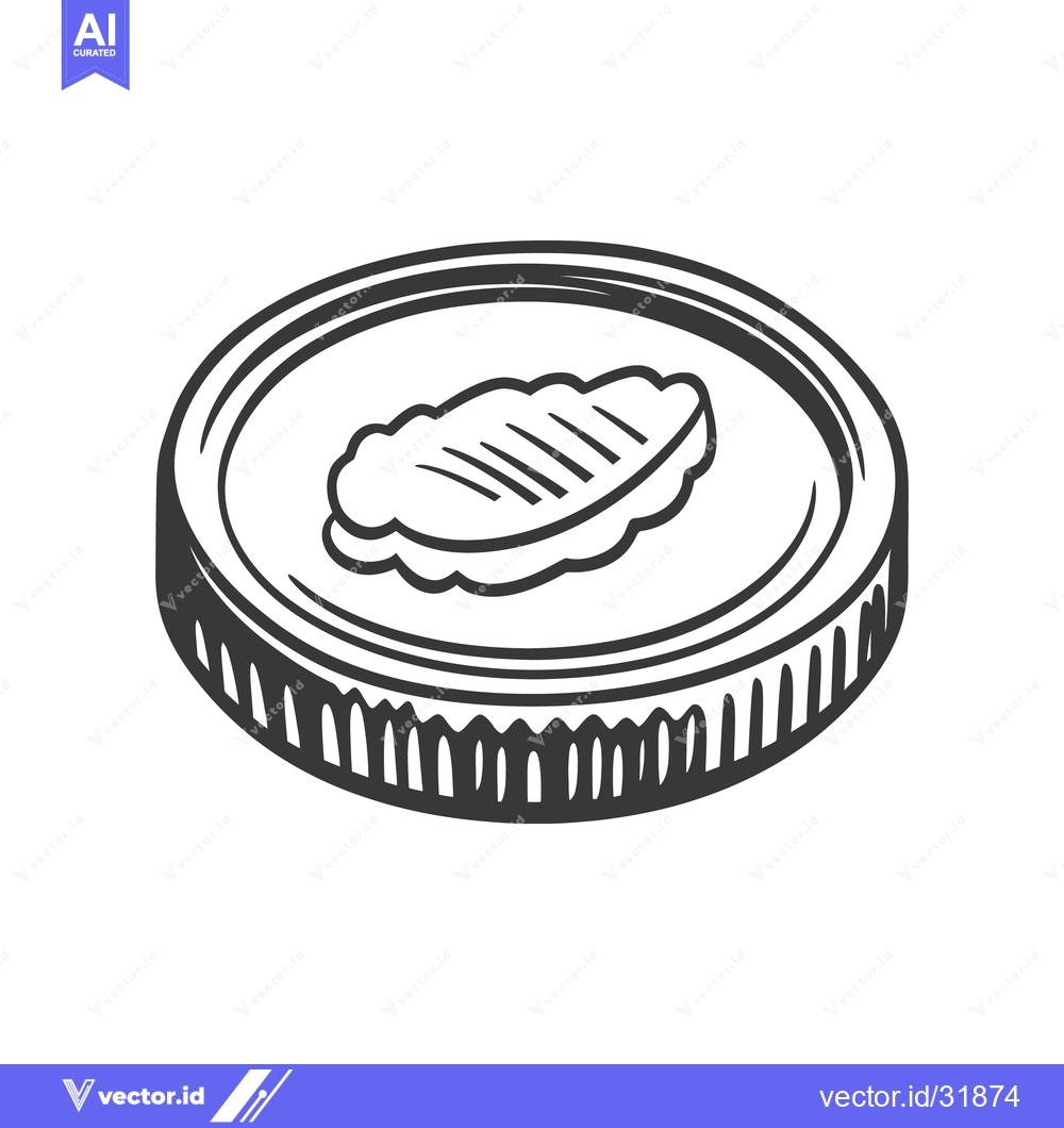 Premium Vector dari Detailed monochrome drawing of a coin with a center design