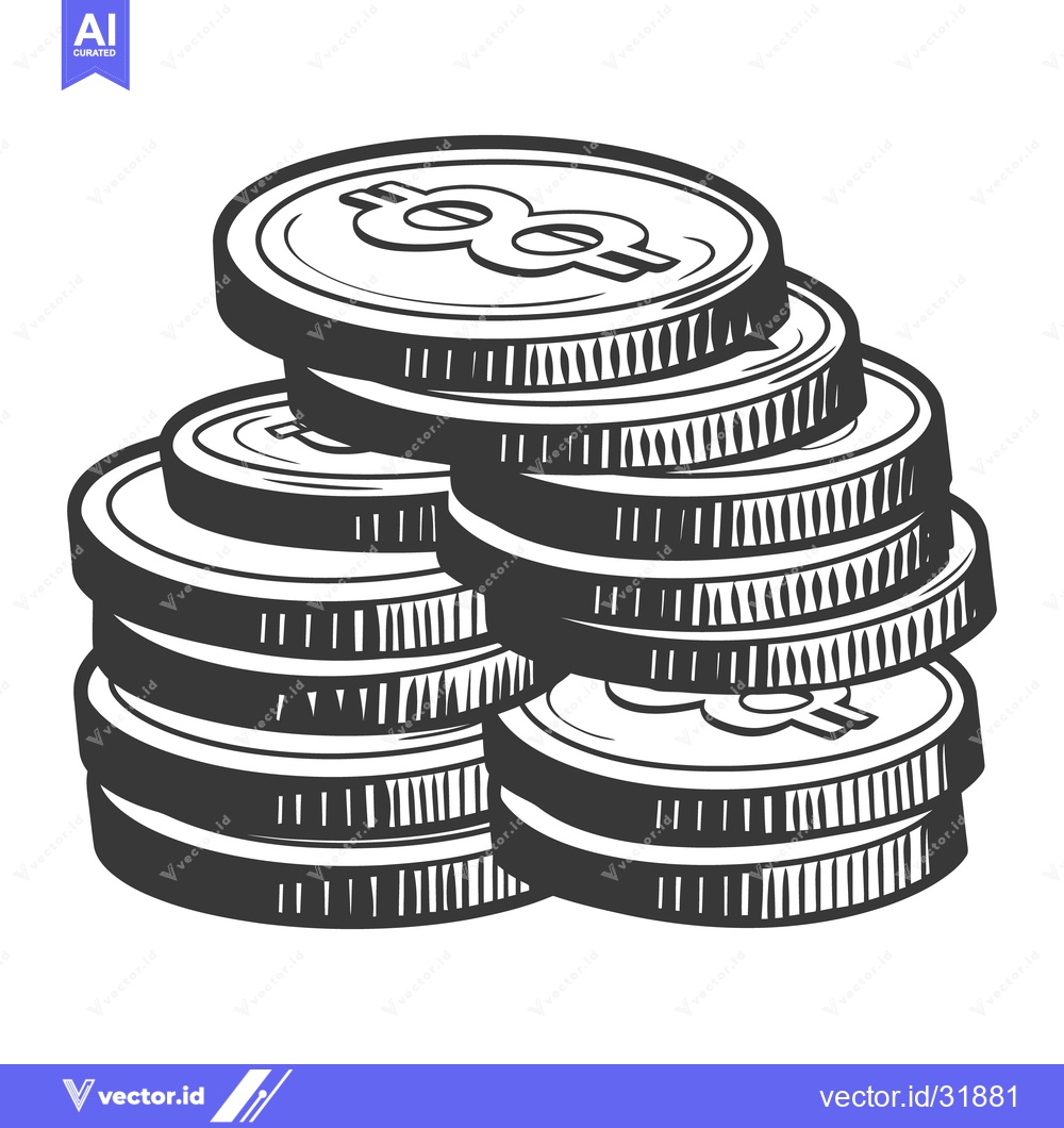 Premium Vector dari Piles of currency tokens representing monetary financial wealth and va