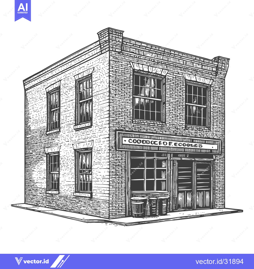 Premium Vector of A Brick Building Shop Selling Cookies