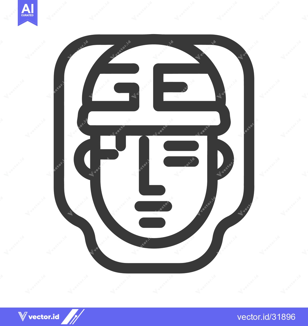 Premium Vector dari A stylized monochrome illustration depicting a face with a head coveri