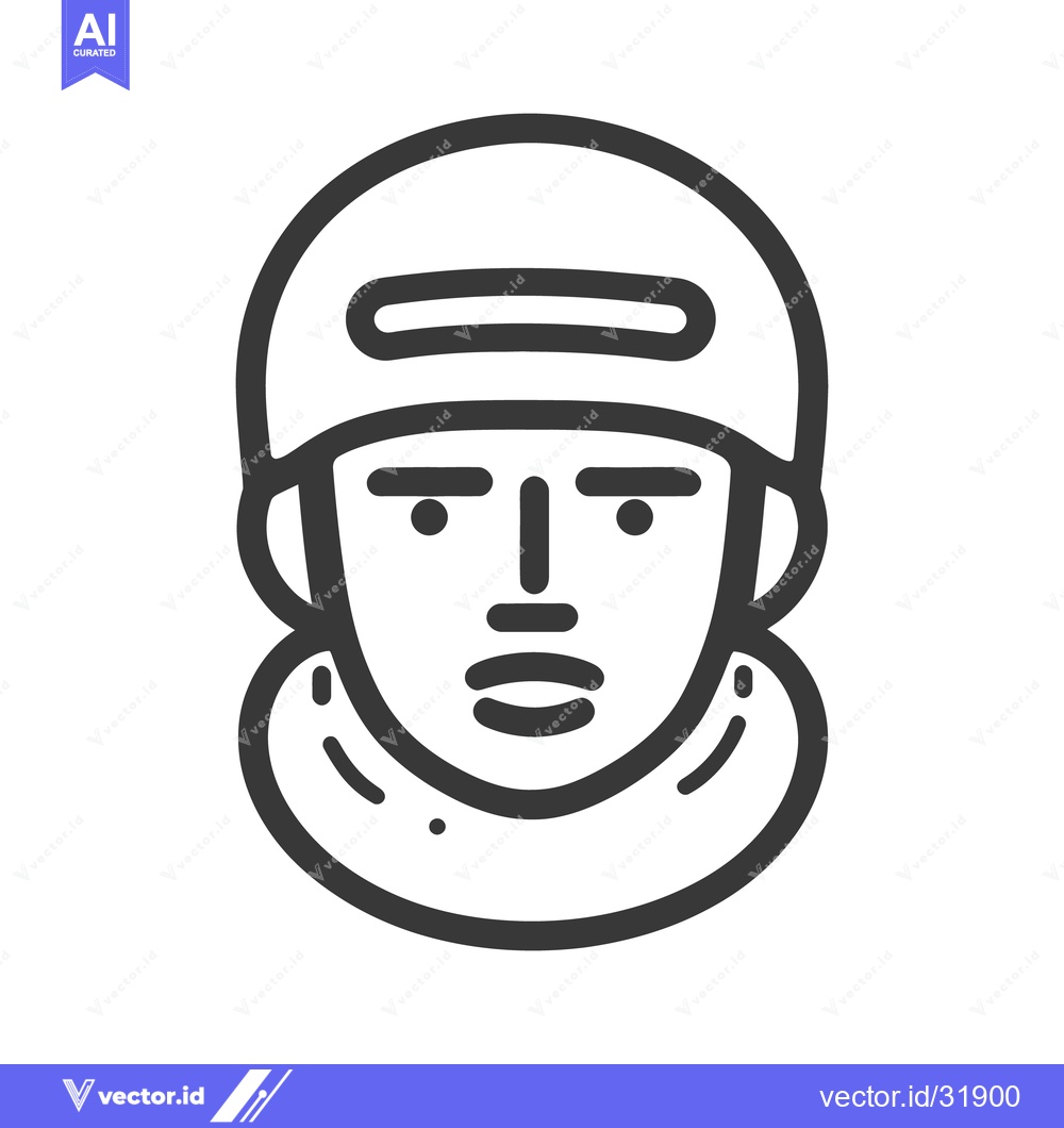 Premium Vector dari A front facing simple illustration of a person wearing headgear