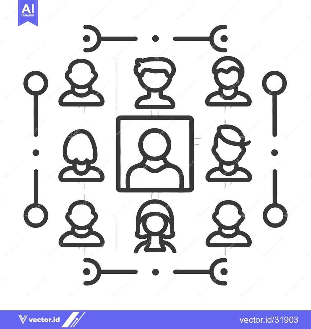 Premium Vector of A diagram of a team network with connecting points and figures