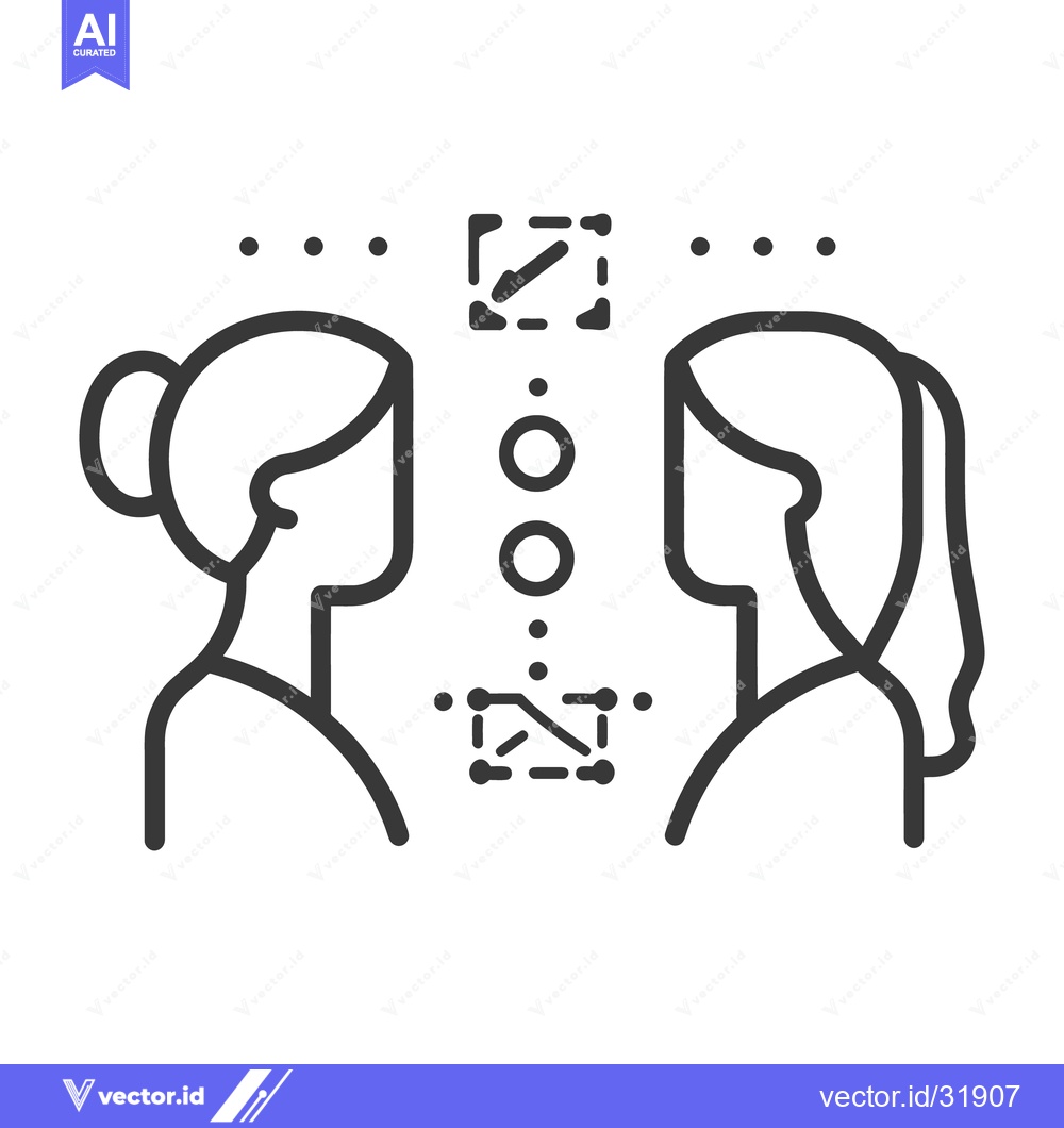 Premium Vector of Two women communicating with abstract visual symbols between them