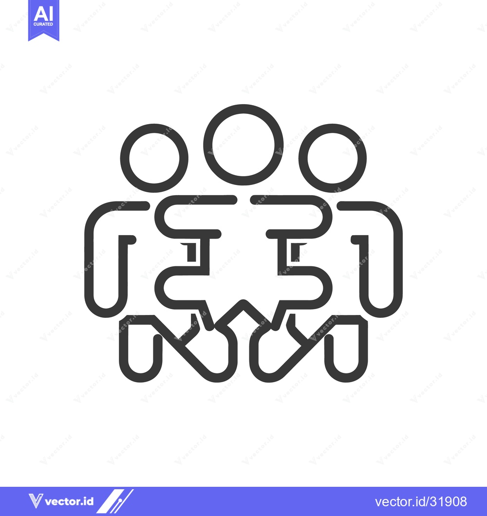 Premium Vector dari Three simplified stick figures interacting with each other closely