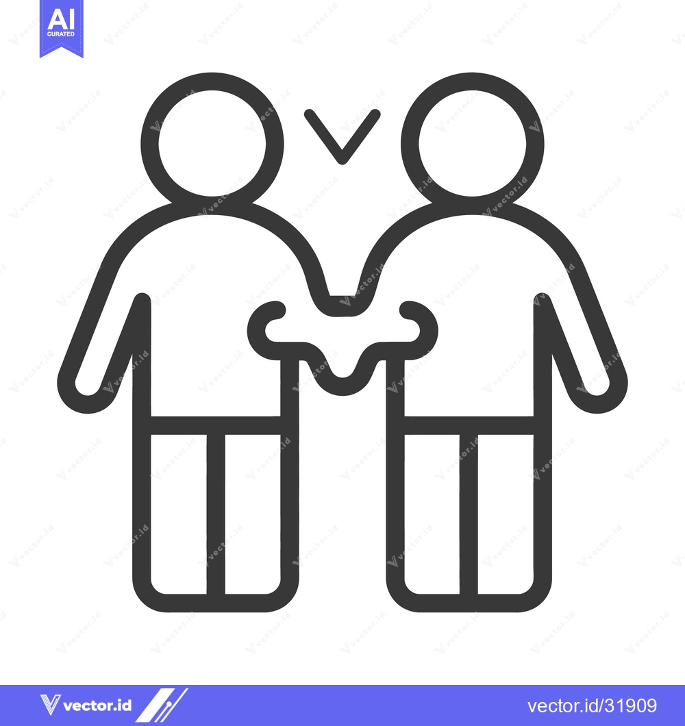 Premium Vector dari Two figures are connecting above a symbolic design representing agreem