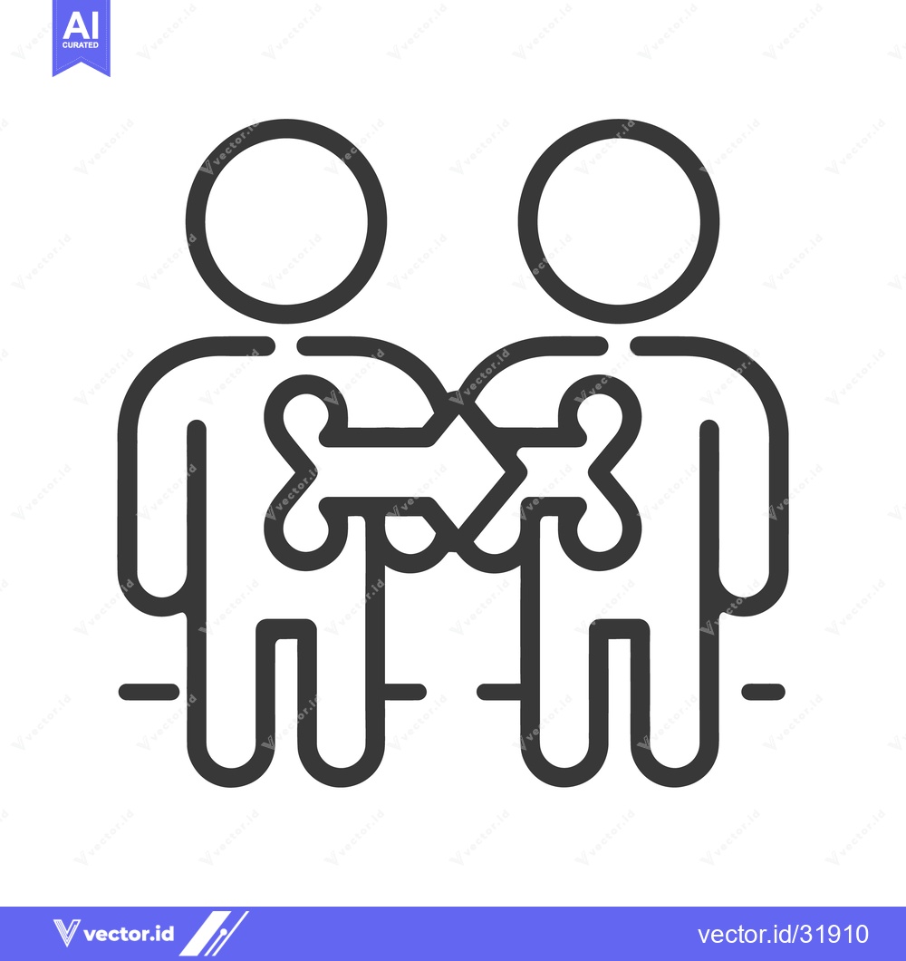 Premium Vector dari Two human figures exchanging parts of puzzle pieces together