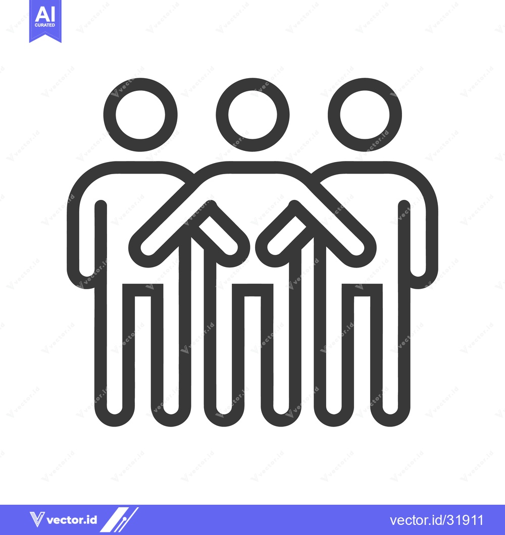 Premium Vector of Simple line drawing illustrating a group of people together
