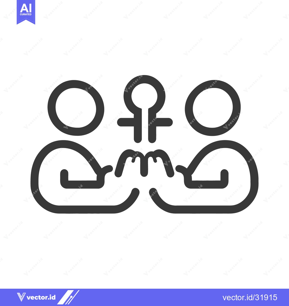 Premium Vector of Two figures hold hands with the symbol for female gender equality