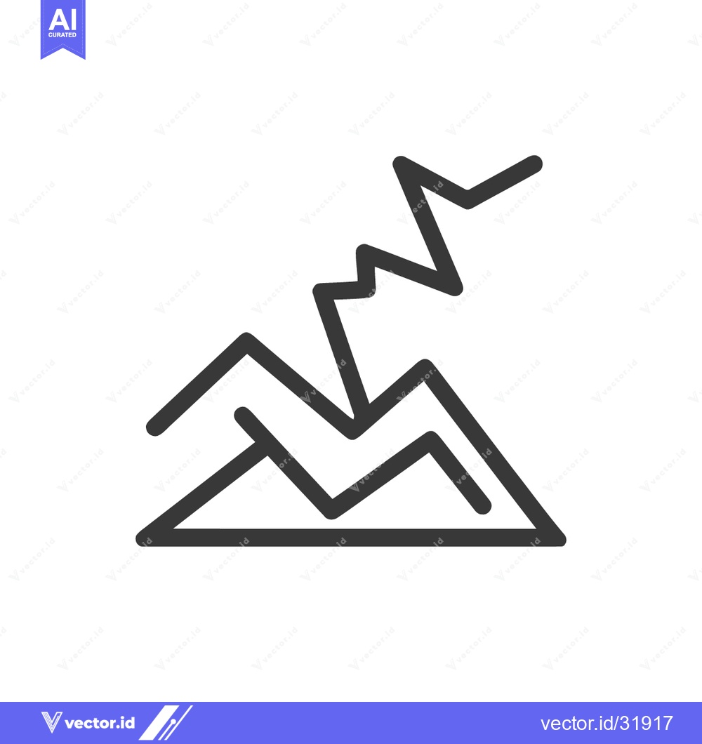 Premium Vector dari Minimalist Earthquake Icon: Seismic Activity Symbol in Bold Line Art