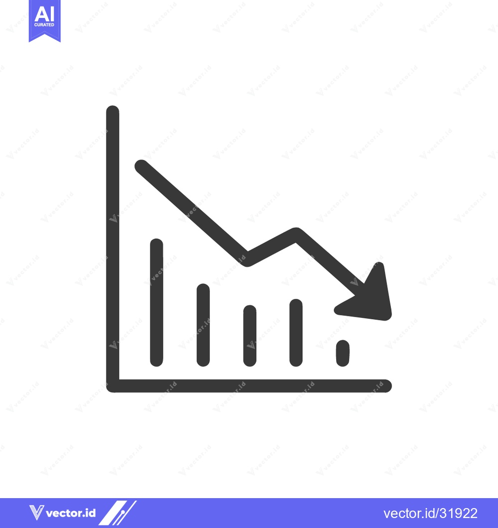 Premium Vector dari Declining Trend Graph: Arrow Pointing Downward, Financial Loss Icon, B