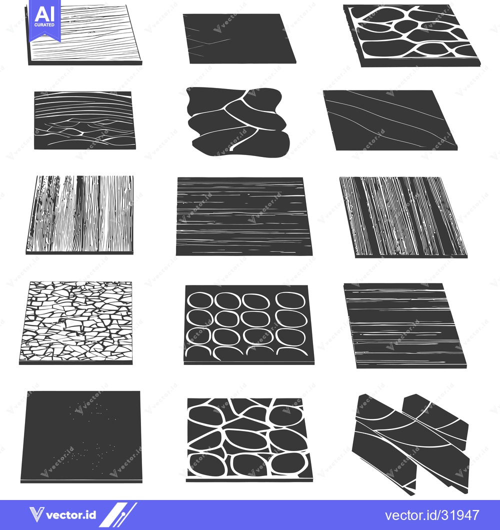 Premium Vector dari Collection of 15 Different Texture Patterns Illustrated in Black and W