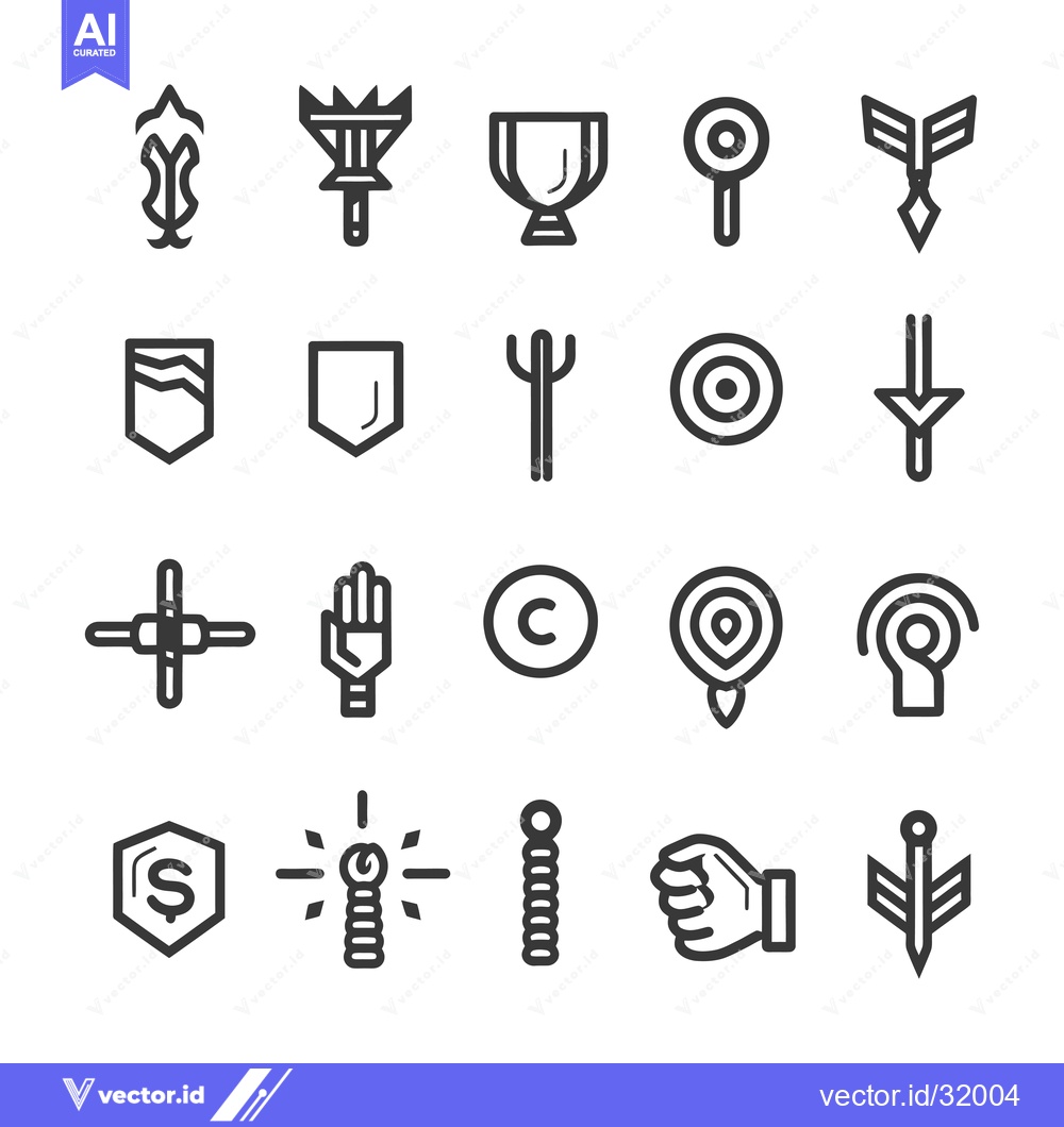 Premium Vector dari Collection of 20 Abstract Geometric Line Icons