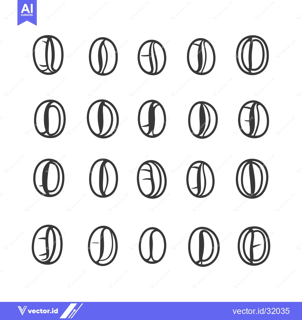 Premium Vector dari Collection of 20 Hand-Drawn Coffee Bean Illustrations