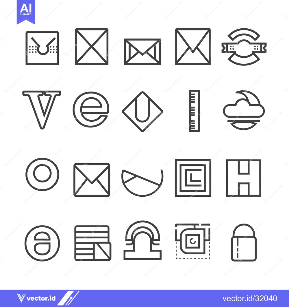 Premium Vector dari Collection of 20 Linear Icons for Web and Mobile