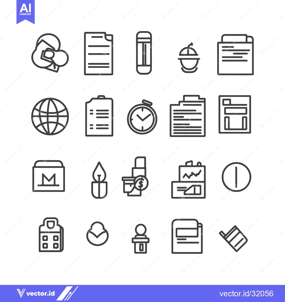 Premium Vector dari Collection of 20 Line Icons for Business and Office