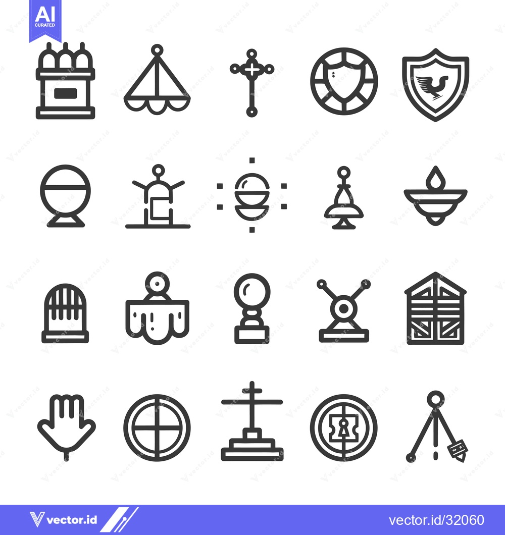 Premium Vector dari Collection of 20 Line Icons Representing Various Concepts