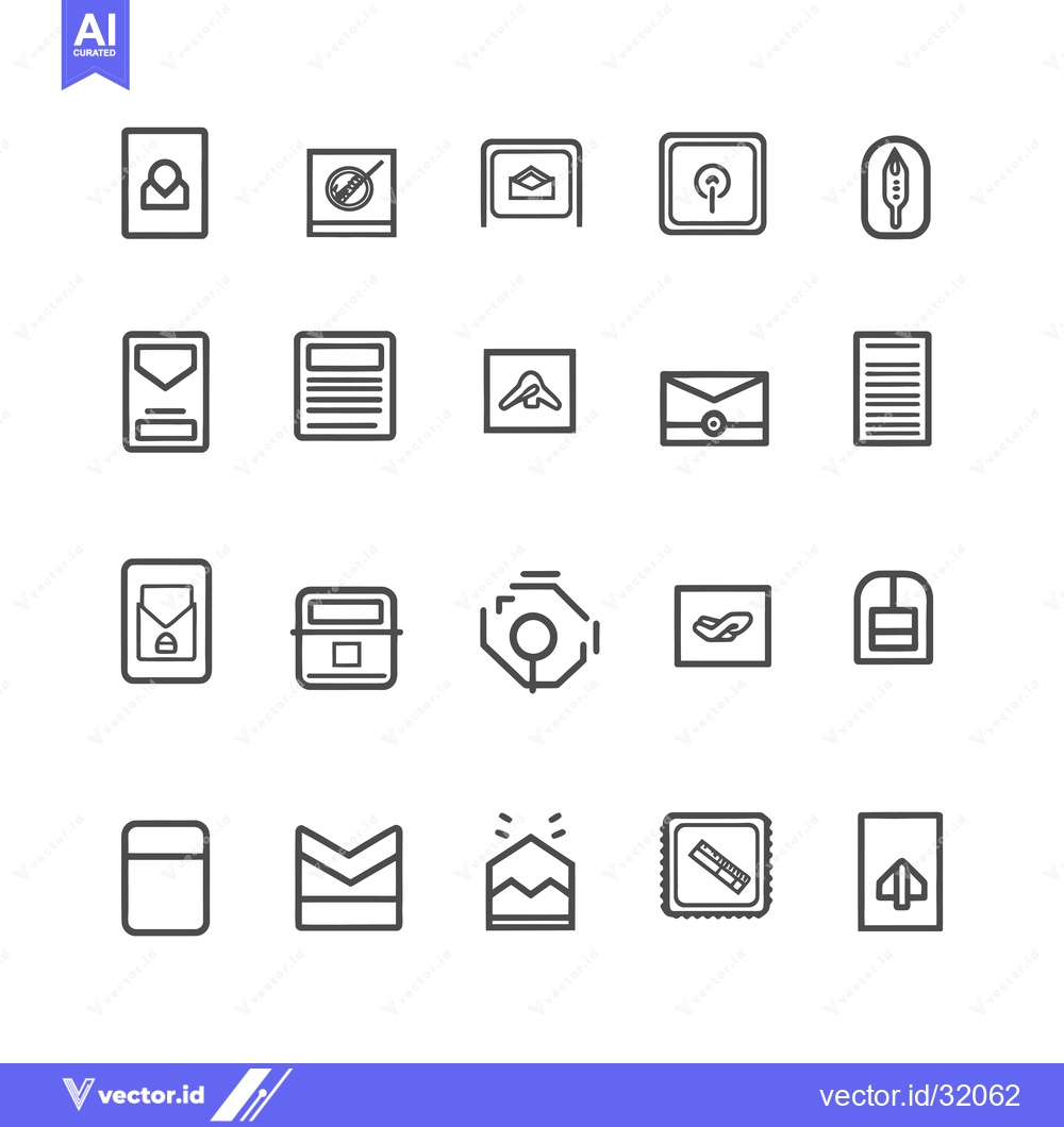 Premium Vector dari Collection of 20 Minimalist Line Icons Related to Post, Mail, and Lett