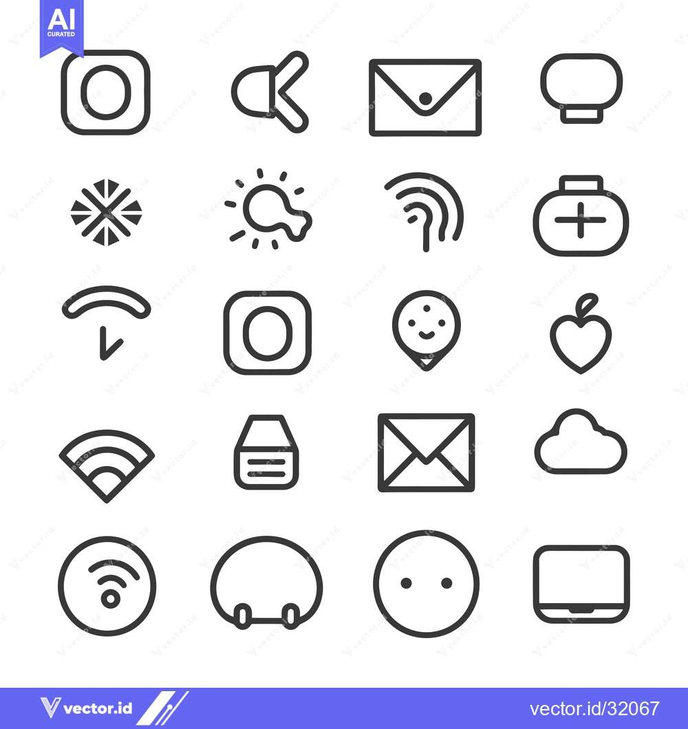 Premium Vector of Collection of 20 Outline Icons for Different Concepts