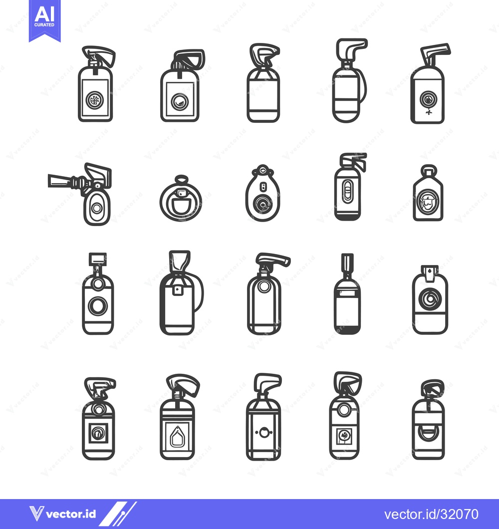 Premium Vector of Collection of 20 Outline Illustrations of Air Freshener Bottles