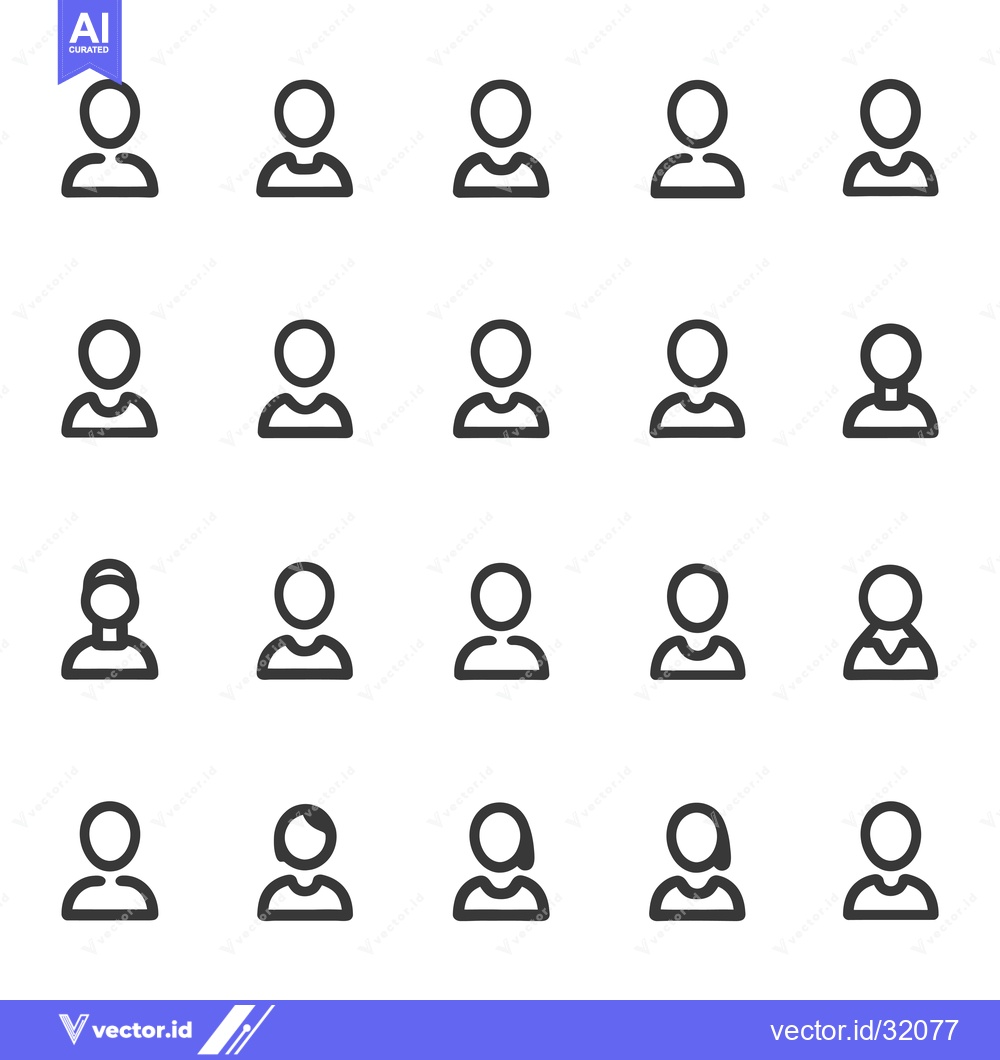 Premium Vector dari Collection of 20 Simple Line Art User Icons