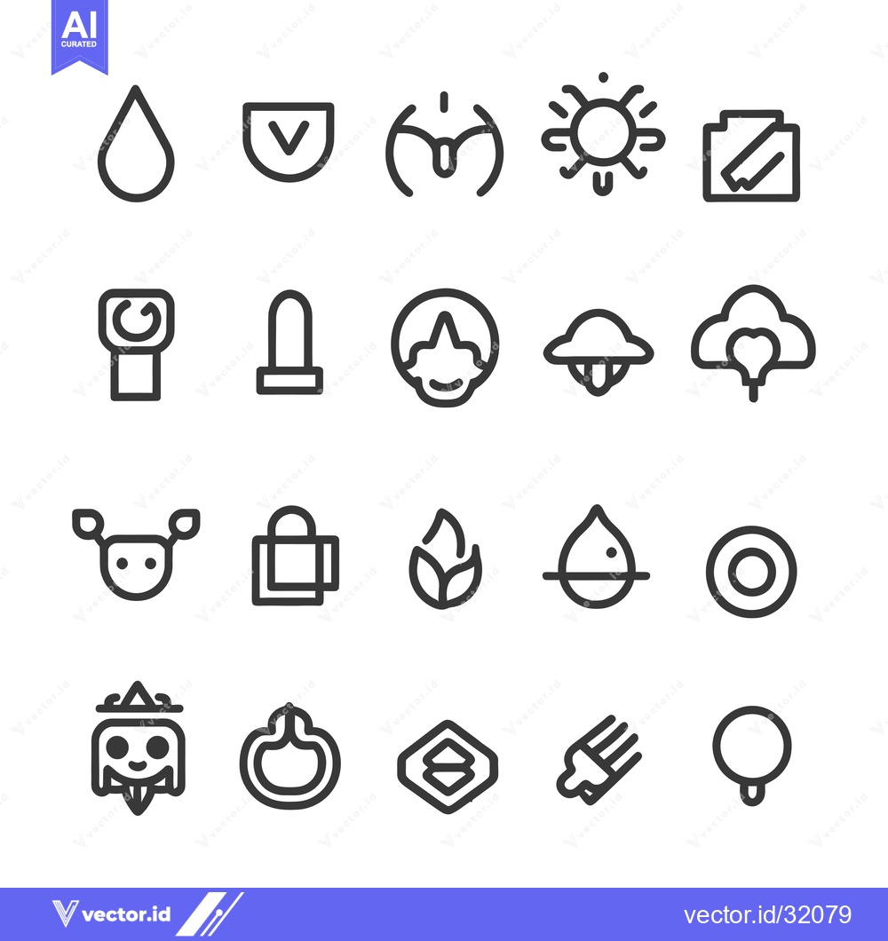 Premium Vector dari Collection of 20 Simple Line Icons