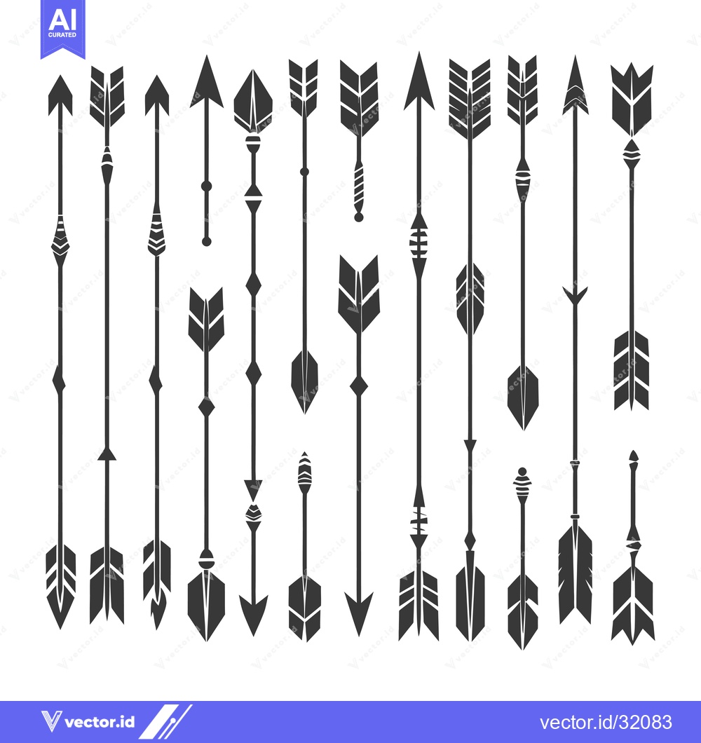 Premium Vector dari Collection of 20 Unique Black and White Arrow Designs