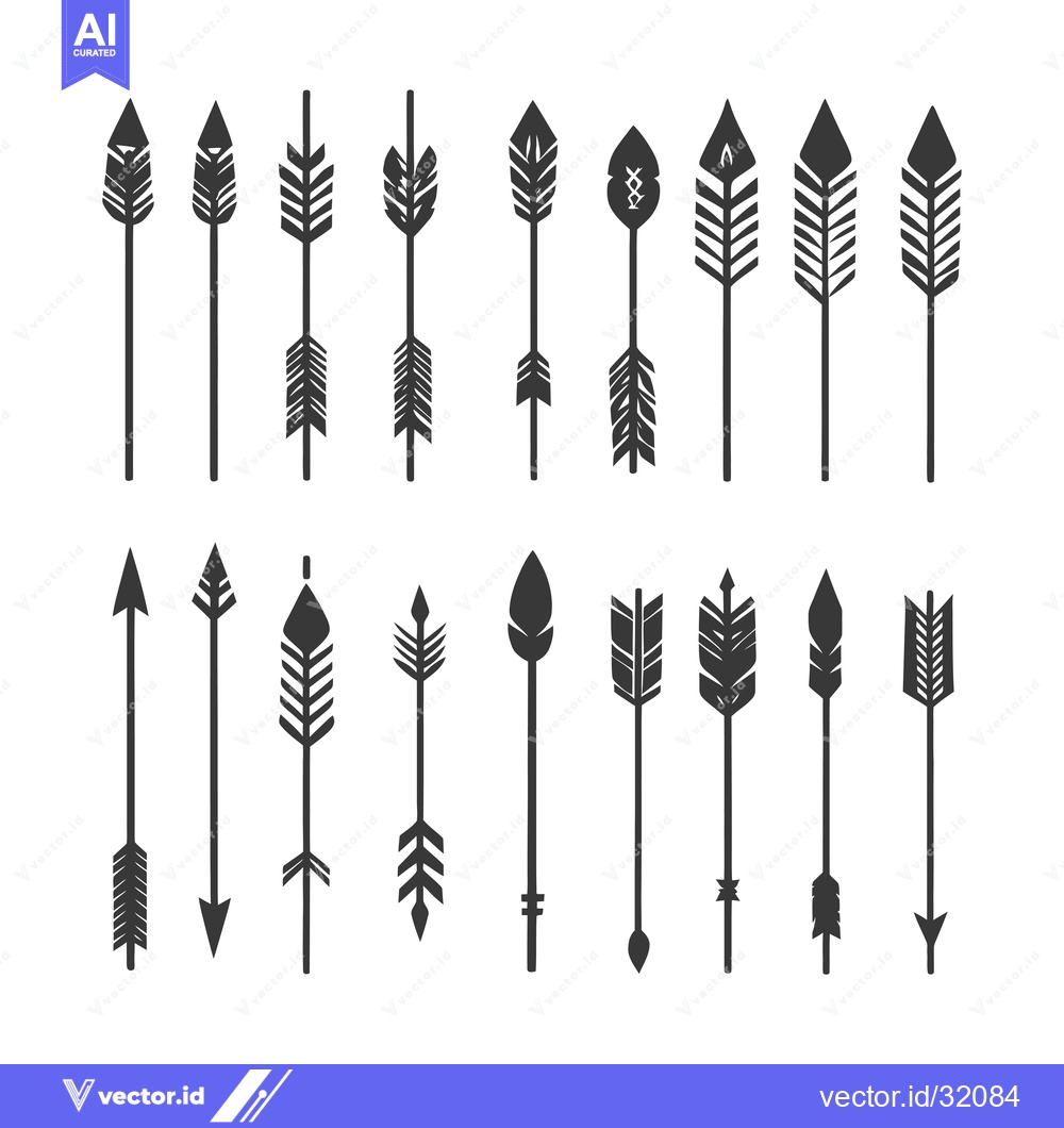 Premium Vector of Collection of 20 Unique Black Arrow Designs