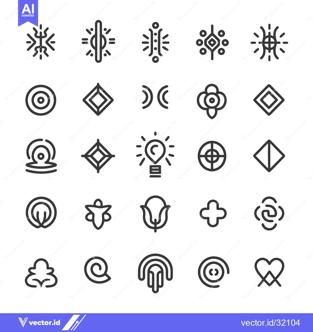 Premium Vector dari Collection of 24 Unique Line Art Designs