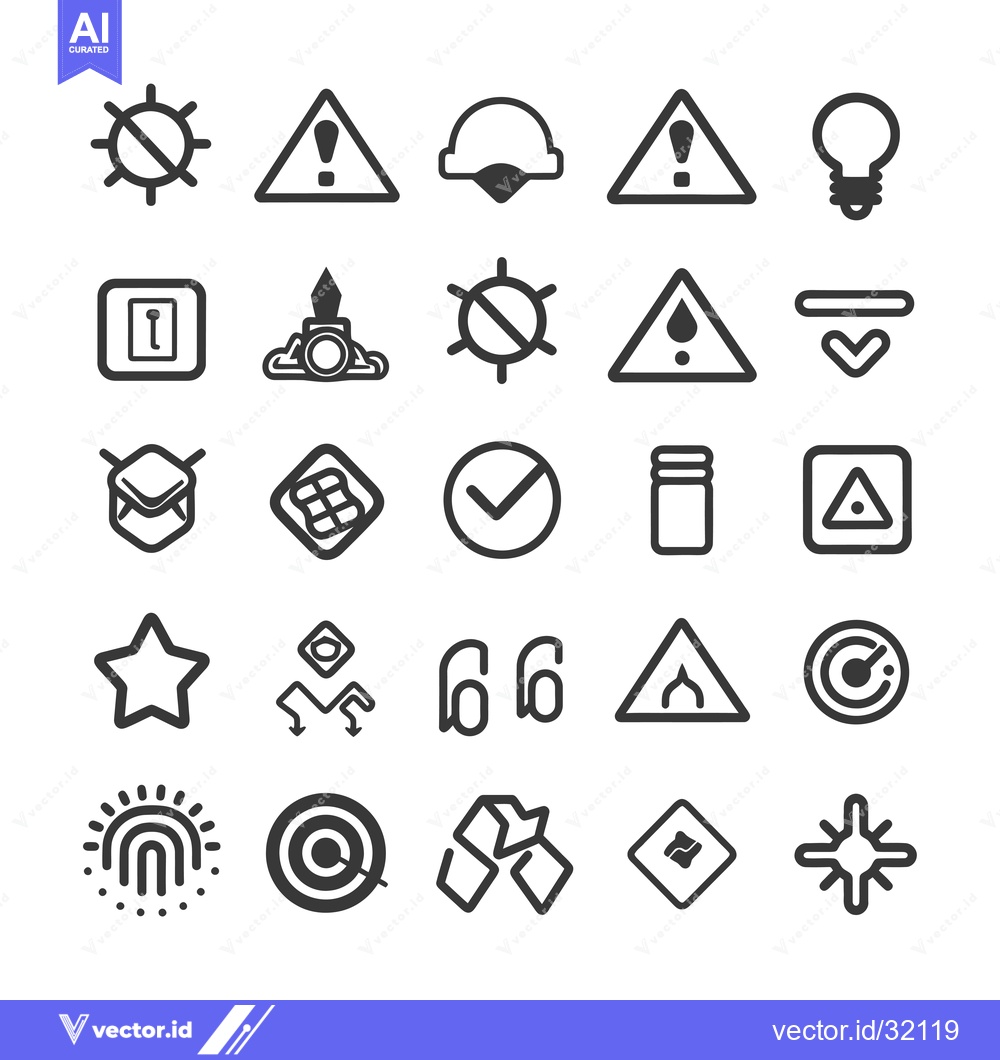 Premium Vector dari Collection of 25 Black and White Line Icons