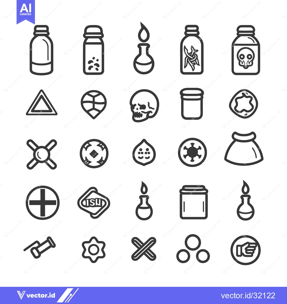Premium Vector of Collection of 25 Black and White Outline Icons