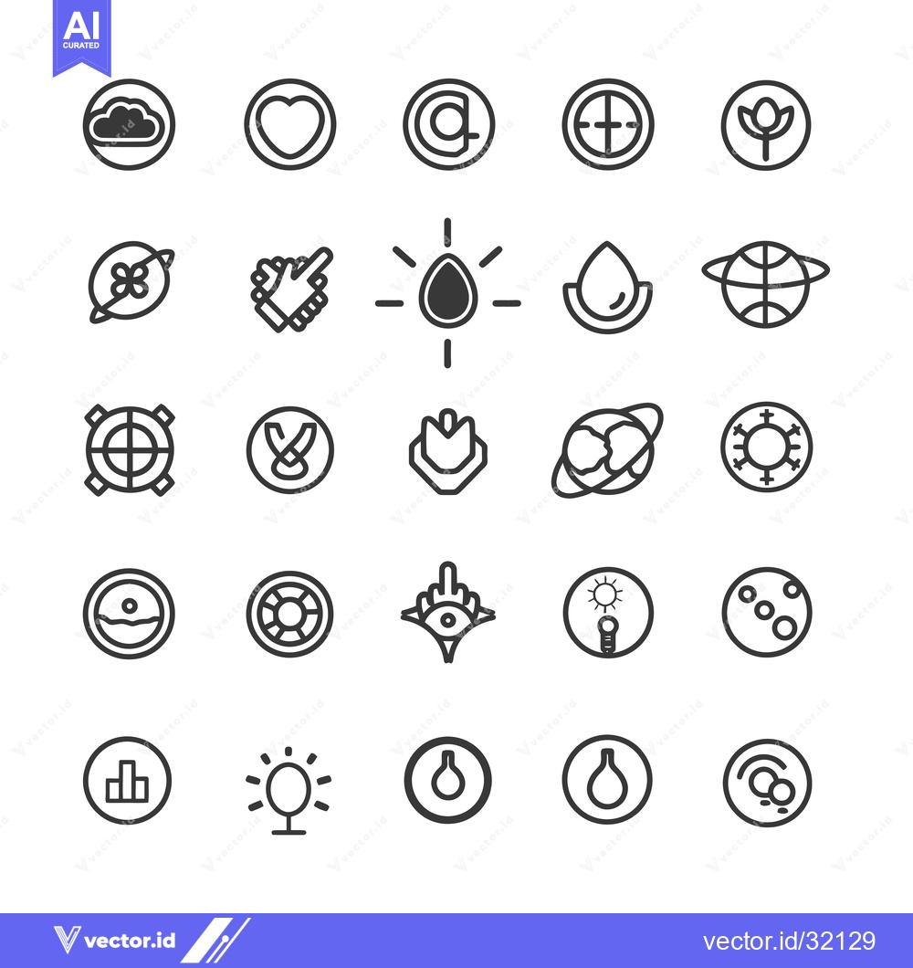 Premium Vector dari Collection of 25 Circular Line Icons for Various Concepts