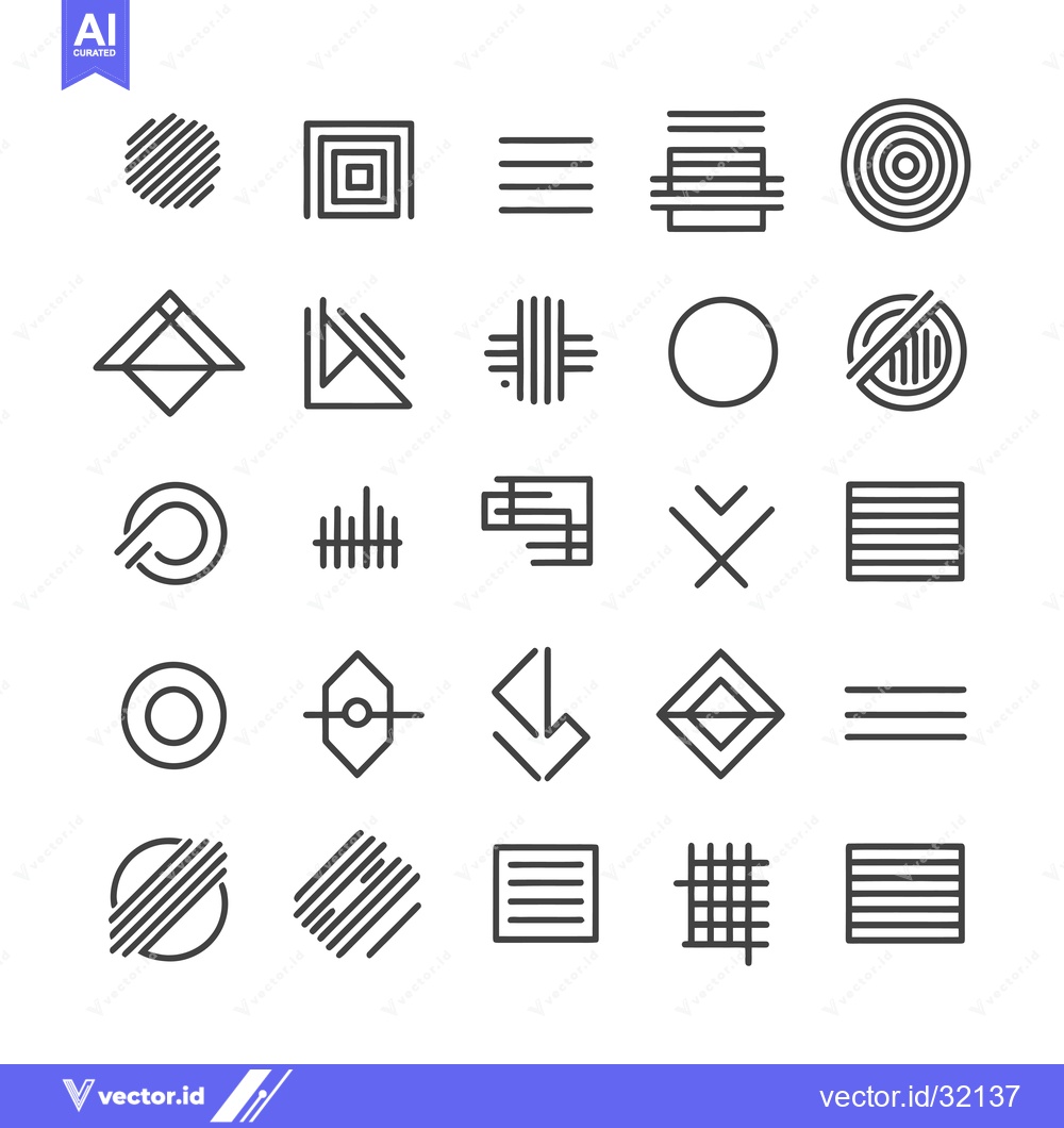 Premium Vector dari Collection of 25 Geometric Shapes and Lines
