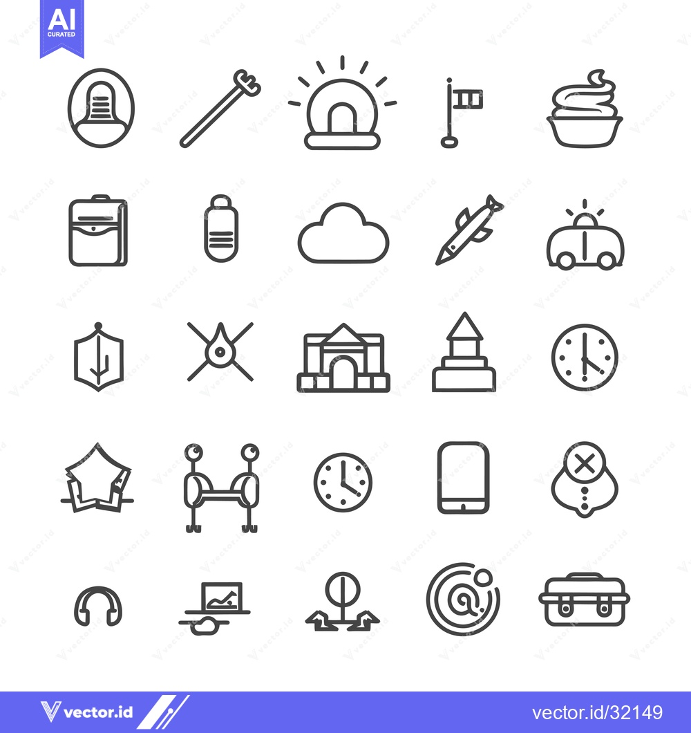 Premium Vector of Collection of 25 Line Icons for Various Concepts