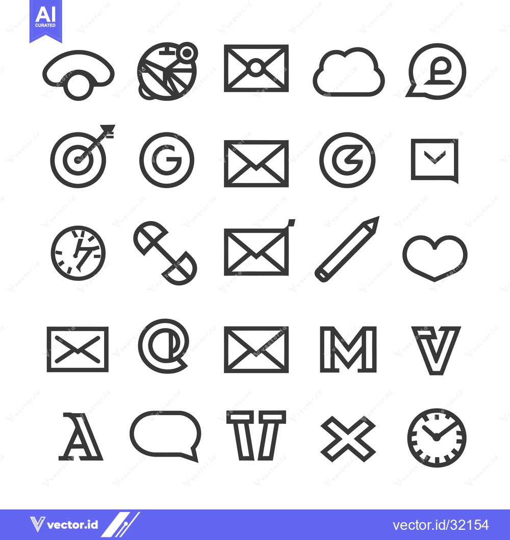 Premium Vector dari Collection of 25 Line Icons Representing Various Concepts