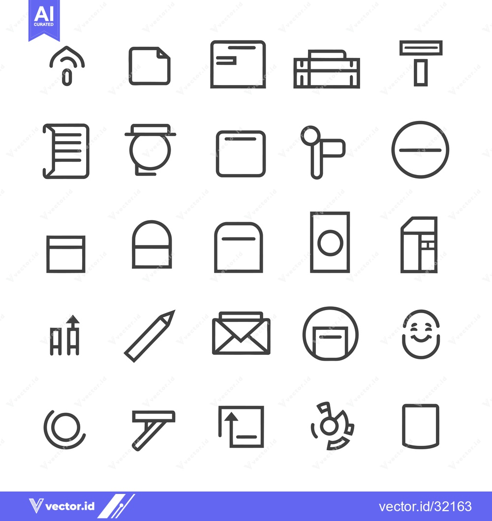 Premium Vector dari Collection of 25 Outline Icons for User Interface Design