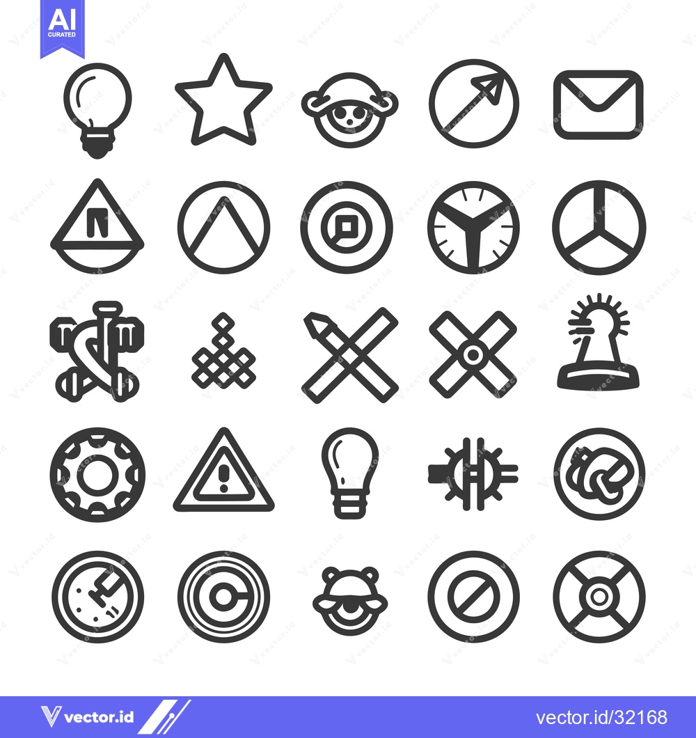 Premium Vector dari Collection of 25 Simple Black and White Icons